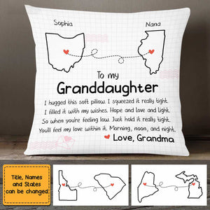 Nana Granddaughter Long Distance Hug This Drawing Pillow Cover