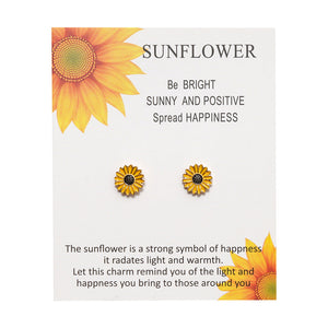 Sunflower Couple/Friends/Sisters Card Earrings