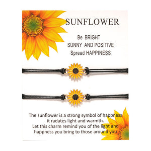 Sunflower Couple/Friends/Sisters Card Bracelet