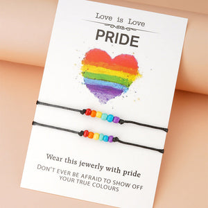 Love is Love Rainbow Couple Bracelets