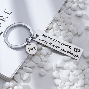 Couple Key Chain - My Heart Is Yours, Carry It with You Always