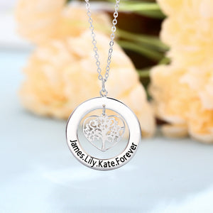 Mother's Day Gift Personalized Family Tree Name Necklace