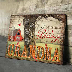 Grandma's Blessings - Personalized Poster Canvas Print