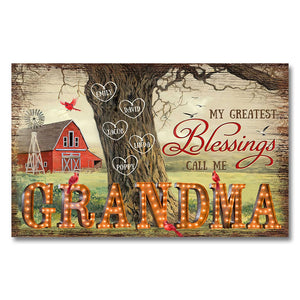 Grandma's Blessings - Personalized Poster Canvas Print