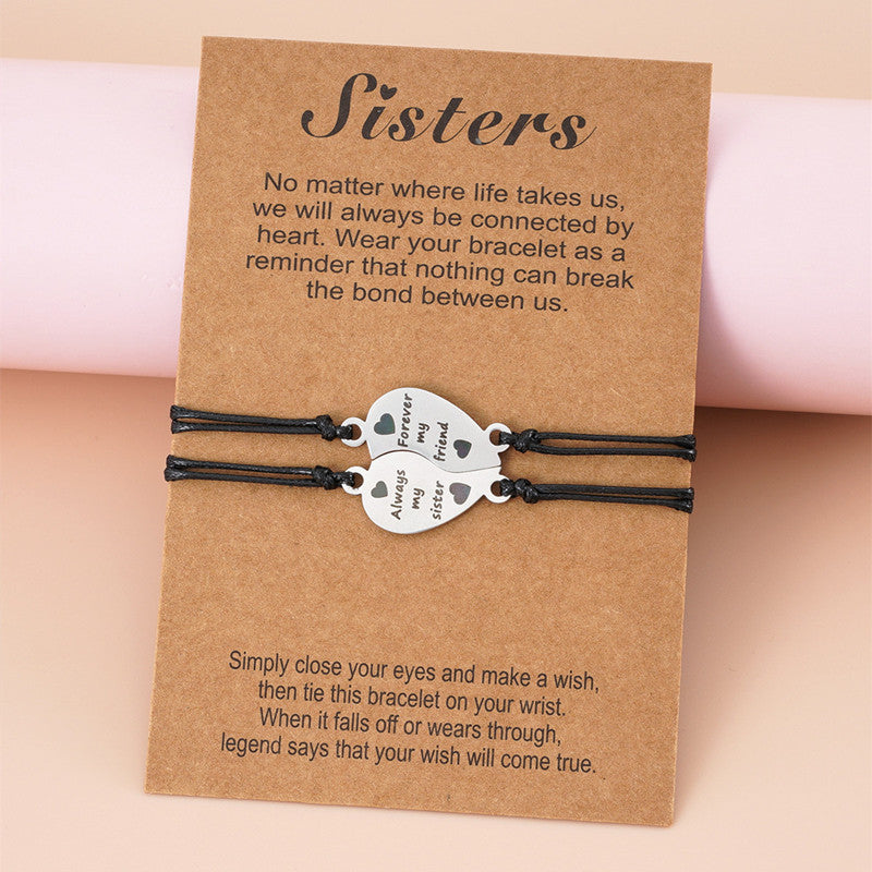 Sister Friend Heart Puzzle Bracelets For 2