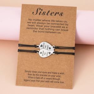 Sister Friend Heart Puzzle Bracelets For 2