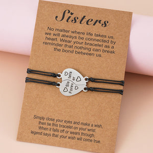 Sisters Forever Heart Puzzle Bracelets For 2