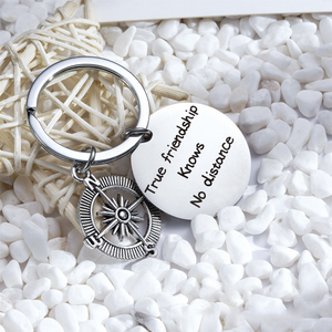 Compass Key Chain - True Friendship Knows