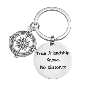 Compass Key Chain - True Friendship Knows