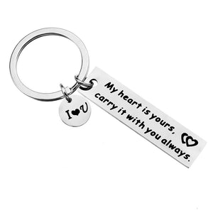 Couple Key Chain - My Heart Is Yours, Carry It with You Always