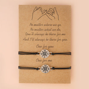 Compass Couple Card Bracelets