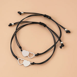 Mother and Daughter Two Heart Card Bracelets