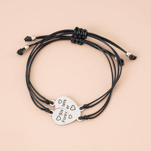 Sisters Forever Heart Puzzle Bracelets For 2