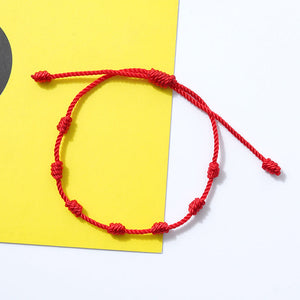 7 Knot Red Hand-woven Lucky Bracelet