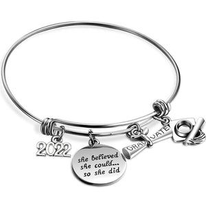 To my Wonderful Daughter-Personalized Name 2022 Graduation Gift Bracelet