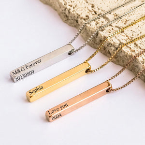 Personalized Vertical Bar Necklace