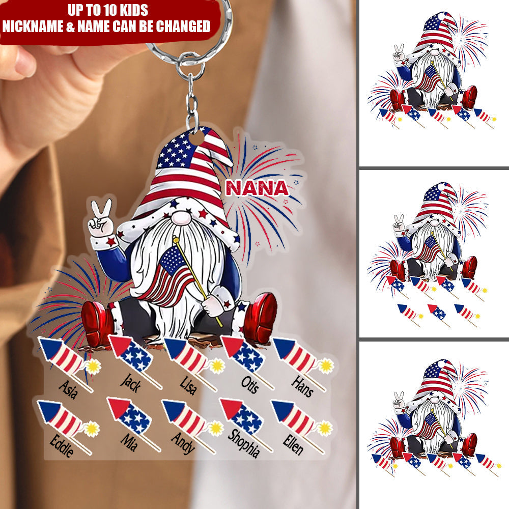 Personalized Firecrackers 4th July Acrylic Keychain