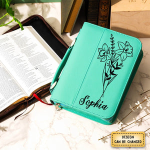 Personalized Birth Month Flower Bible Cover