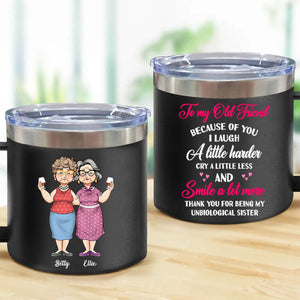 Gift For Old Friends Thank You For - Personalized 14oz Stainless Steel Tumbler With Handle