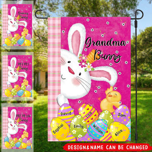 Personalized Cute Easter Bunny Grandma Little Egg Kids Flag