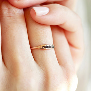 Personalized Dainty Name Stacking Ring Gift for Mom Grandma