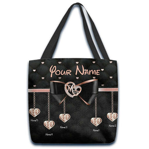 Personalized Bow tie Mom I Love You Cloth Tote Bag