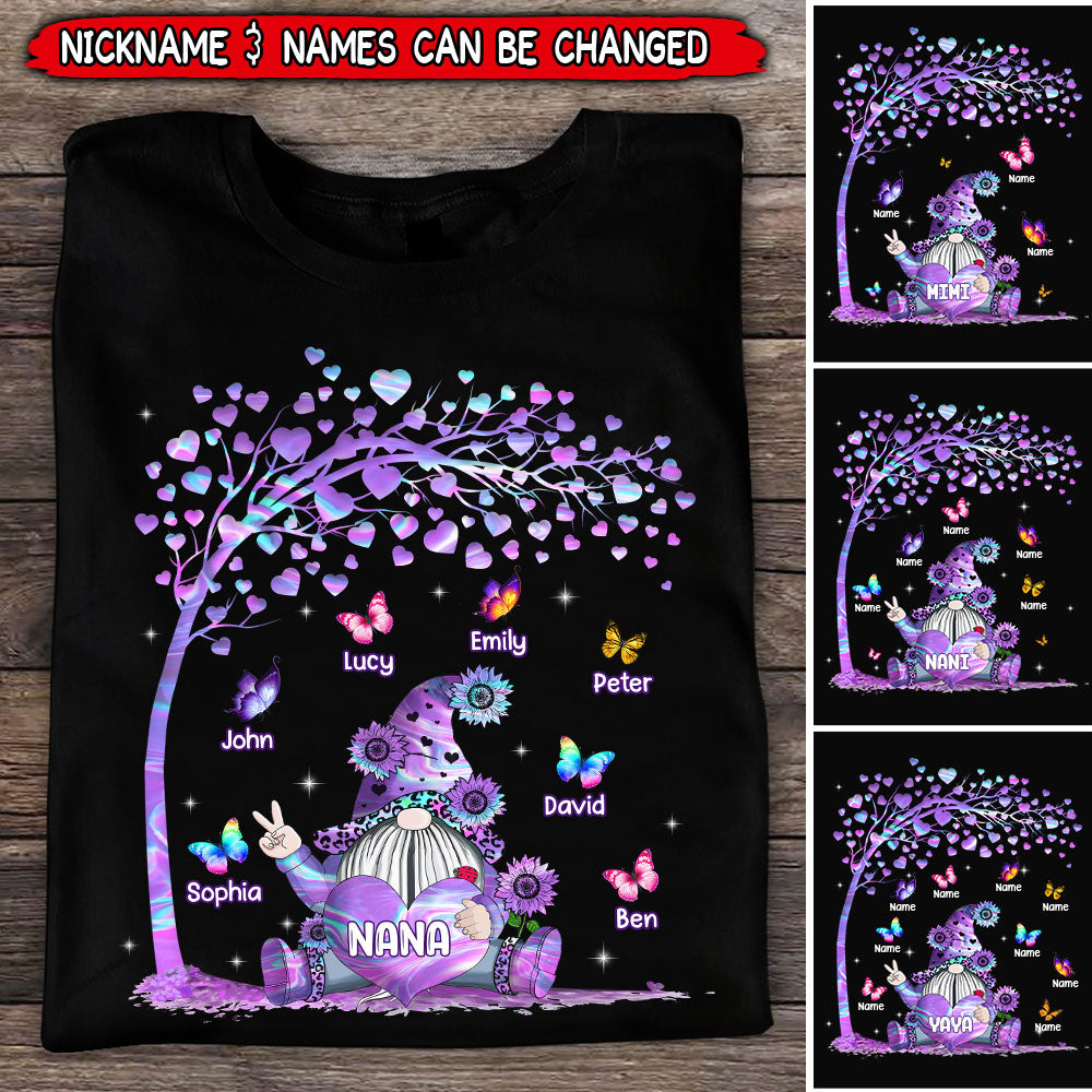 Hologram Grandma- Mom Loves Butterfly Kids, Mother's Day Personalized T-shirt