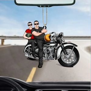 To My Husband - Personalized Gifts Custom Motorcycle Twoside Ornament For Him For Couples, Motorcycle Lovers