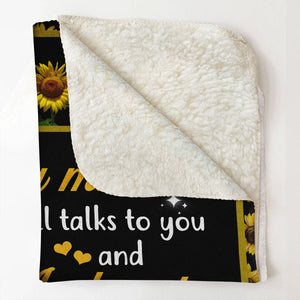 Sunflower My Mind Still Talk To You - Personalized Blanket - Memorial