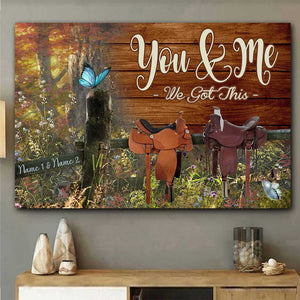 And So Together We Built A Life We Love Horse Saddle - Personalized Couple Poster Canvas Print