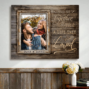 Personalized Through Rustic Window Best Gift For Valentine Or Anniversary Canvas Prints