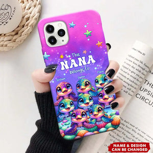 Personalized This Grandma belongs to Colorful Turtle Phone Case