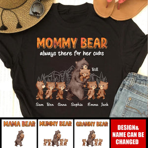 Personalized Mama Bear Always There For Her Cubs Pure cotton T-shirt