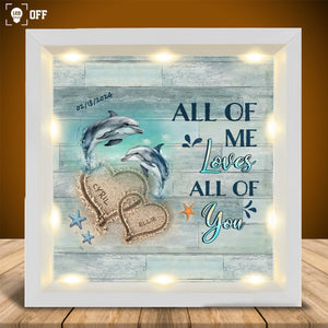 Personalized Beach and Turtles Couple Gift Light Shadow Box