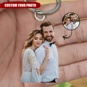 Custom Photo Couple Family - Personalized Acrylic Keychain - Gift For Couples