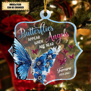 Personalized Memorial Gift When Angels Are Near Acrylic Ornament