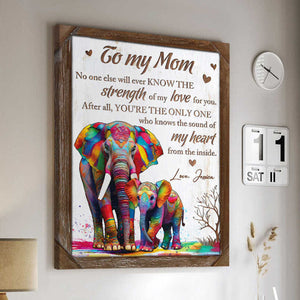 Personalized Mother And Baby Elephant Canvas