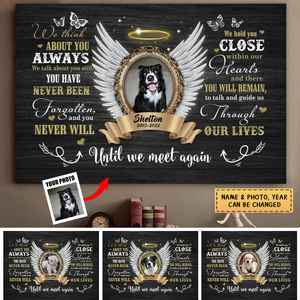 Personalized Memorial Gifts Angel Wings Until We Meet Again Dem Canvas/ Poster