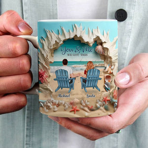 You & Me We Got This Personalized Couple Beach Mug