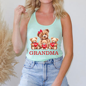 Personalized Grandma Bear With Cute Little Bear Kids Tank Top