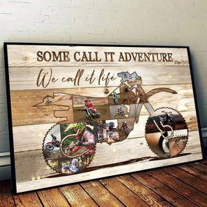 Personalized Dirt Bike Motorcycle Collage Canvas Poster, Gift For Off Road Motorcycle Enthusiast, Motocross Gift