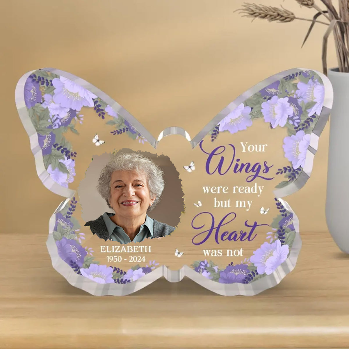 Custom Photo Once By Our Sides, Forever In Our Hearts - Memorial Personalized Custom Shaped Acrylic Plaque