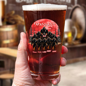 Personalized Grandpa Dad Squatch Beer Glass