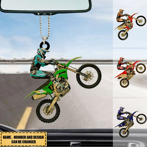 Personalized Motocross Acrylic Ornament Dirt Bike Garage, Gift For Motocross Lovers