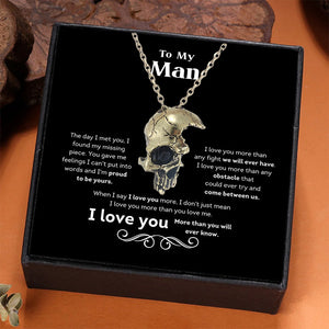 To My Man Half Skull Necklace Couple Husband Gift Anniversary