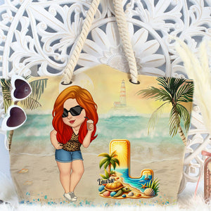 Summer Is Calling Beach Vacation Monogram - Personalized Beach Bag