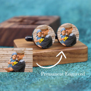 Personalized Photo Cufflink,Engraved Photo Cufflinks,Wedding Cufflinks,gift ideas Dads