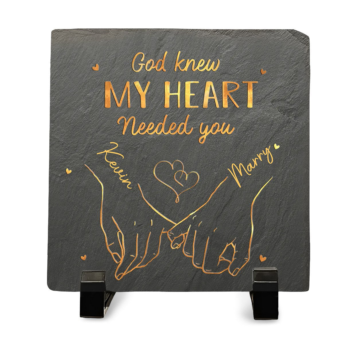 My Heart Is Perfect Because You Are Inside - Couple Personalized Custom Square Shaped Stone With Stand