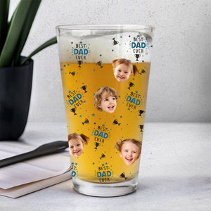 Best Dad Ever - Personalized Photo Beer Glass