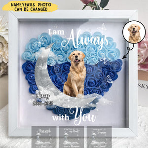 Personalized Memorial On Moon Upload Photo Flower Shadow Box